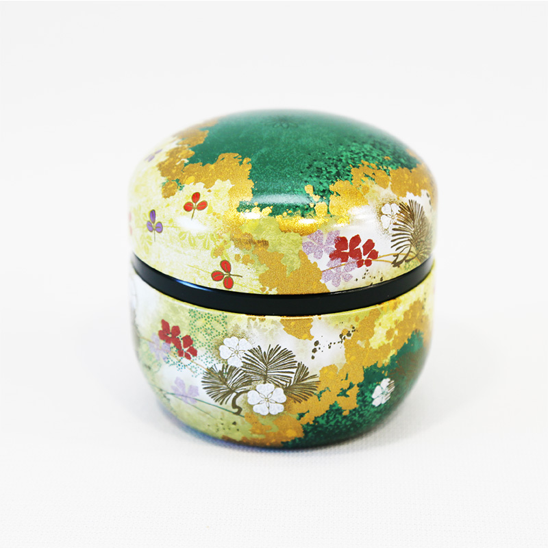 鈴子缶（花揃え 緑）100g用