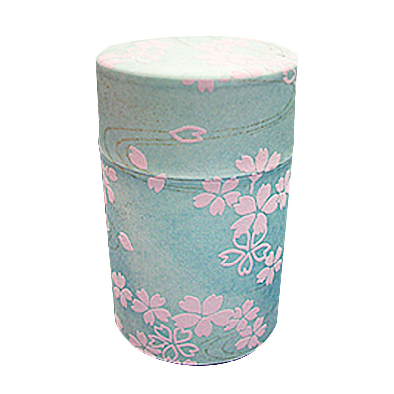 和紙缶（さくら 水色）100g用