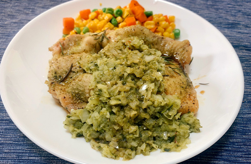 茶葉再利用 チキンディボラ風