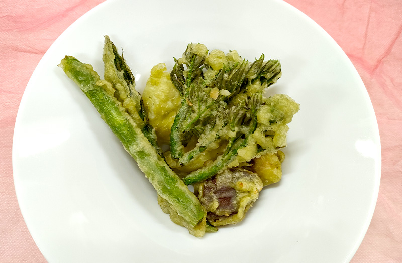 茶塩を使った春野菜フリッター