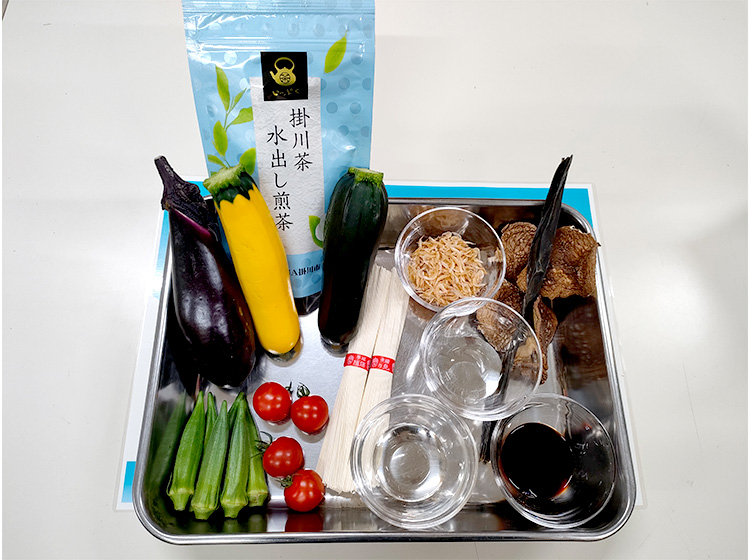 夏野菜お茶ぶっかけそうめんの材料