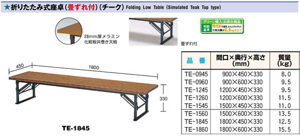 トラスコ(TRUSCO) 折りたたみ式座卓畳ずれ付(チーク) TE-1245