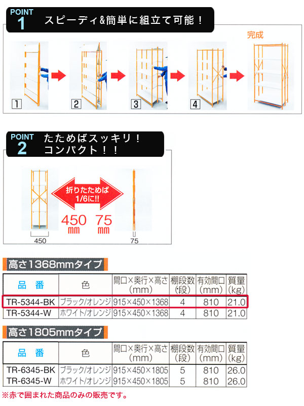 ȥ饹(TRUSCO) 󥿥åå(⤵1368mm) ֥å/ TR-5344-BK