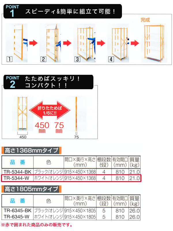 ȥ饹(TRUSCO) 󥿥åå(⤵1368mm) ۥ磻/ TR-5344-W