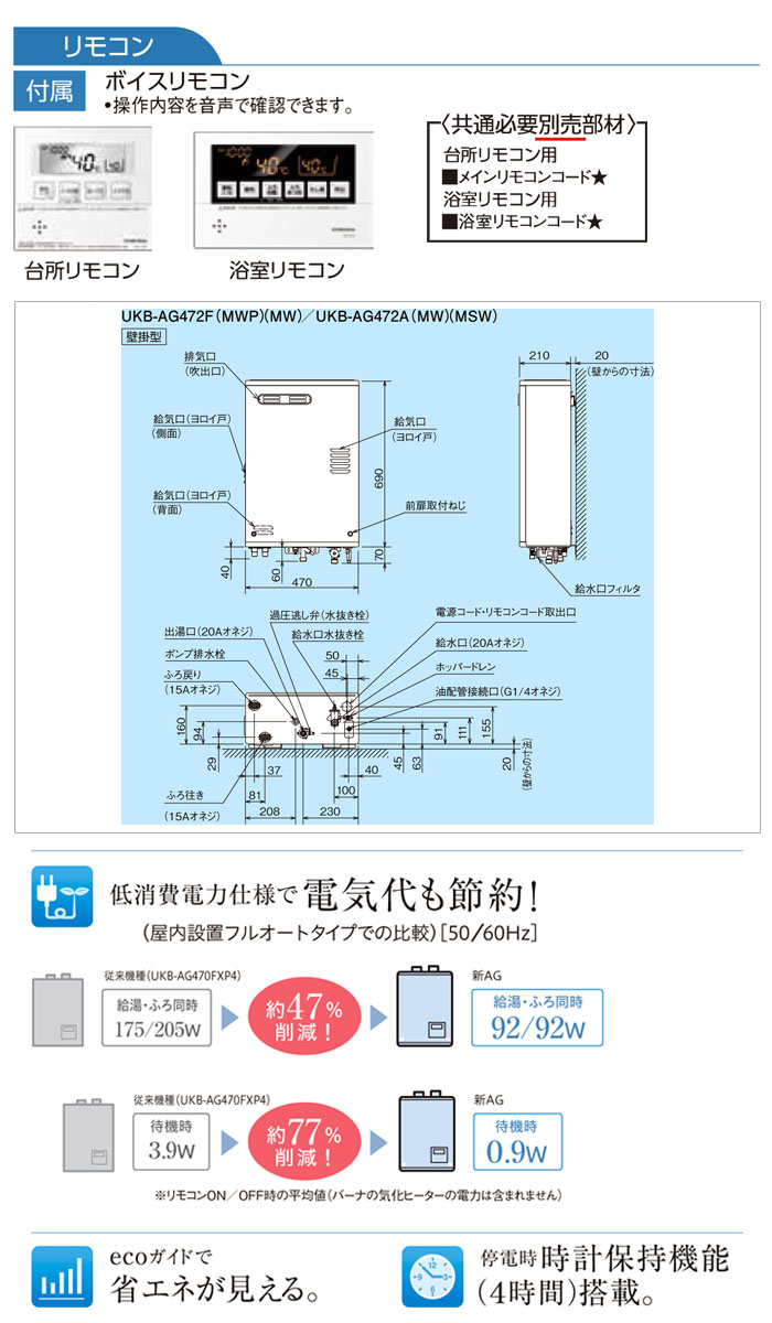 CORONAʥʡ ǳ  ӡG UKB-AG472A(MW) +ɤ   ɳ ӵ ܥ⥳ ľ 46.5kW