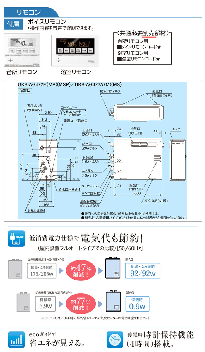 CORONAʥʡ ǳ  ӡG UKB-AG472A(M) +ɤ   ӵ ܥ⥳ ľ 46.5kW