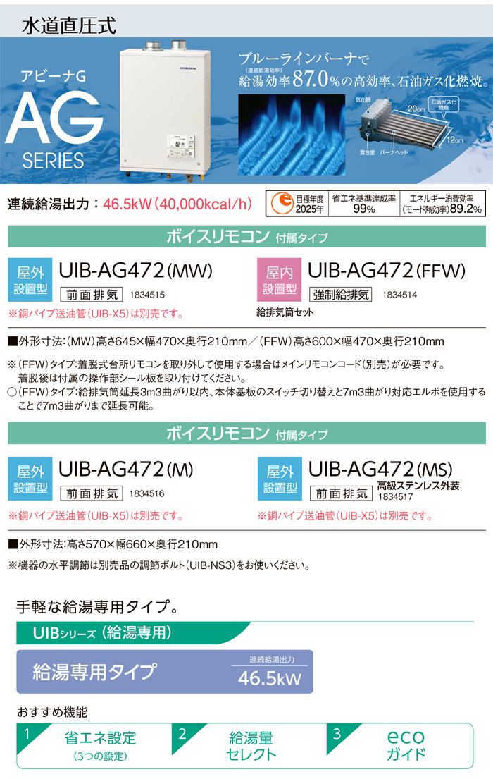 CORONAʥʡ ǳ  ӡG UIB-AG472(MW)   ɳ ӵ ܥ⥳ ľ 46.5kW