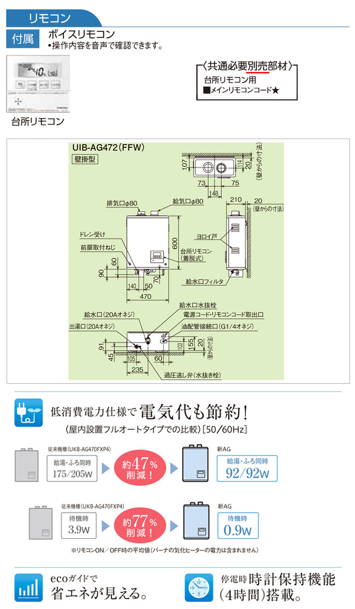 CORONAʥʡ ǳ  ӡG ӵդ UIB-AG472(FFW)   ɳ ӵ ܥ⥳ ľ 46.5kW