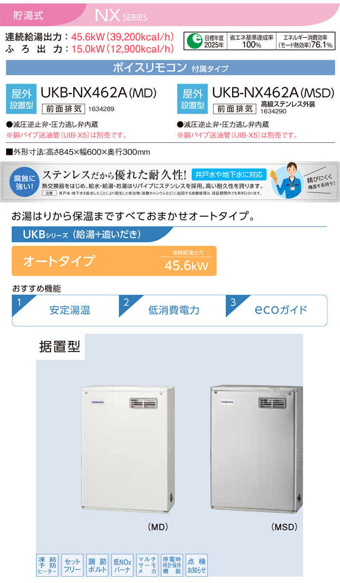 CORONAʥʡ ɸవϷ  NX꡼ UKB-NX462A(MSD) +ɤ   ӵ ƥ쥹 ܥ⥳  45.6kW