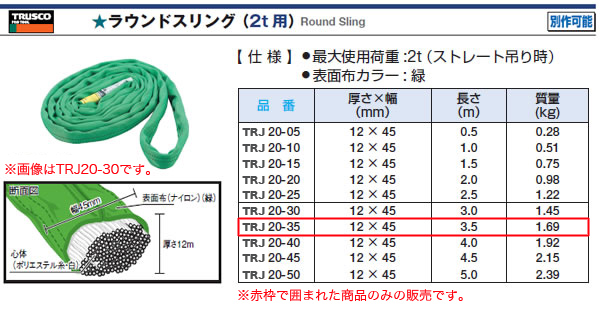 ȥ饹(TRUSCO) 饦ɥ(2t) TRJ20-35