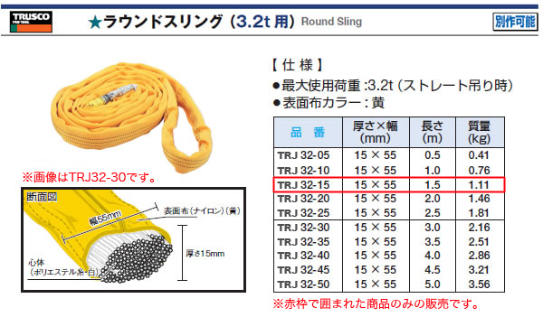 ȥ饹(TRUSCO) 饦ɥ(3.2t) TRJ32-15