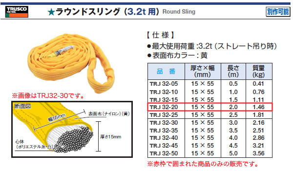 ȥ饹(TRUSCO) 饦ɥ(3.2t) TRJ32-20