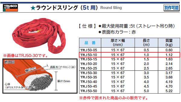 ȥ饹(TRUSCO) 饦ɥ(5t) TRJ50-10