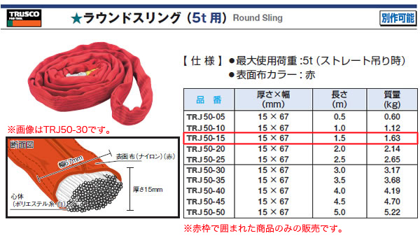 ȥ饹(TRUSCO) 饦ɥ(5t) TRJ50-15