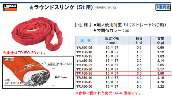 ȥ饹(TRUSCO) 饦ɥ(5t) TRJ50-35