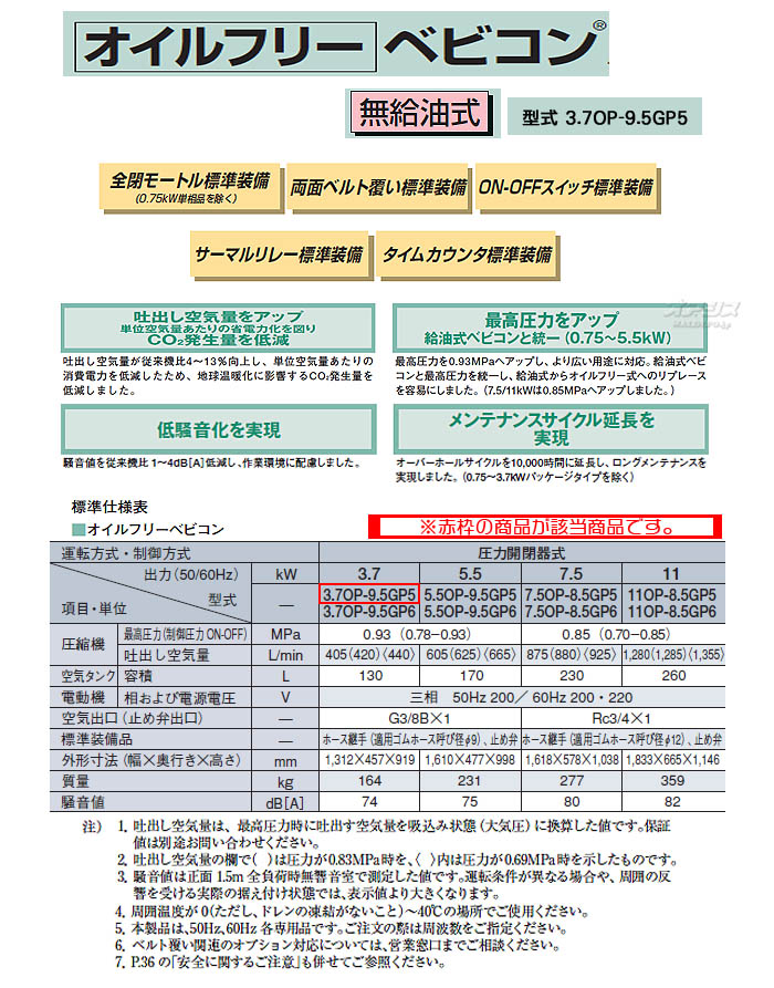 Ω ٥ӥ ץå ե꡼ 3.7OP-9.5GP5(50Hz)