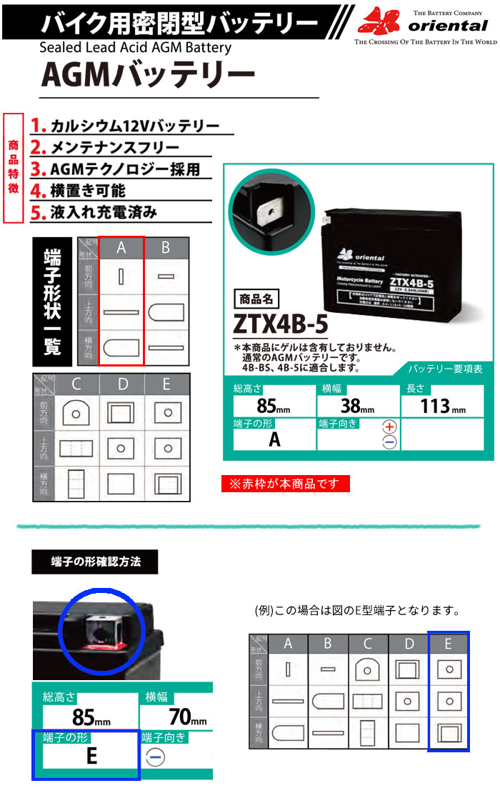 ꥨ󥿥 Х AGM ̩ķ Хåƥ꡼ ZTX4B-5