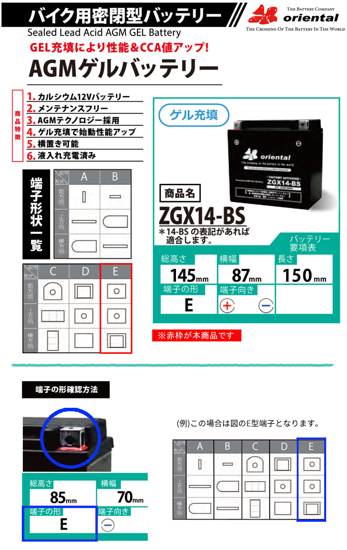 ꥨ󥿥 Х AGM 뽼Ŷ ̩ķ Хåƥ꡼ ZGX14-BS