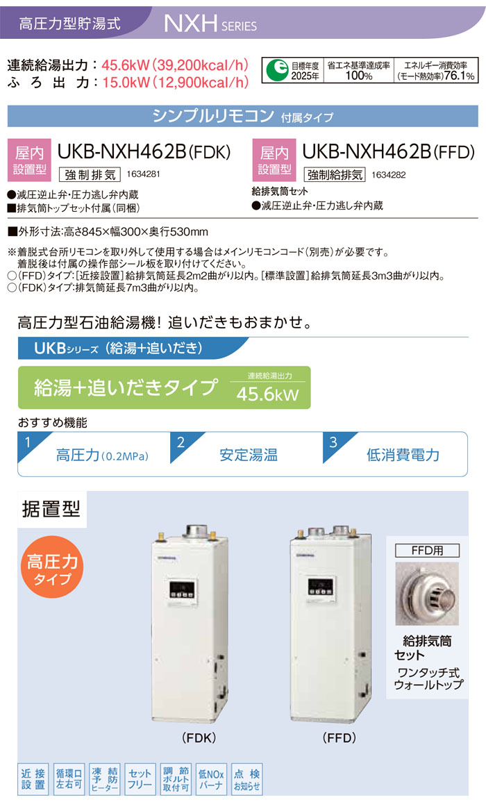 CORONAʥʡ ⰵϷ  NXH꡼ UKB-NXH462B(FDK) +ɤ  ӵ ץ⥳  45.6kW