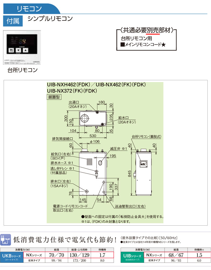 CORONAʥʡ ɸవϷ  NX꡼ UIB-NX462(FK)   ӵ ץ⥳  45.6kW