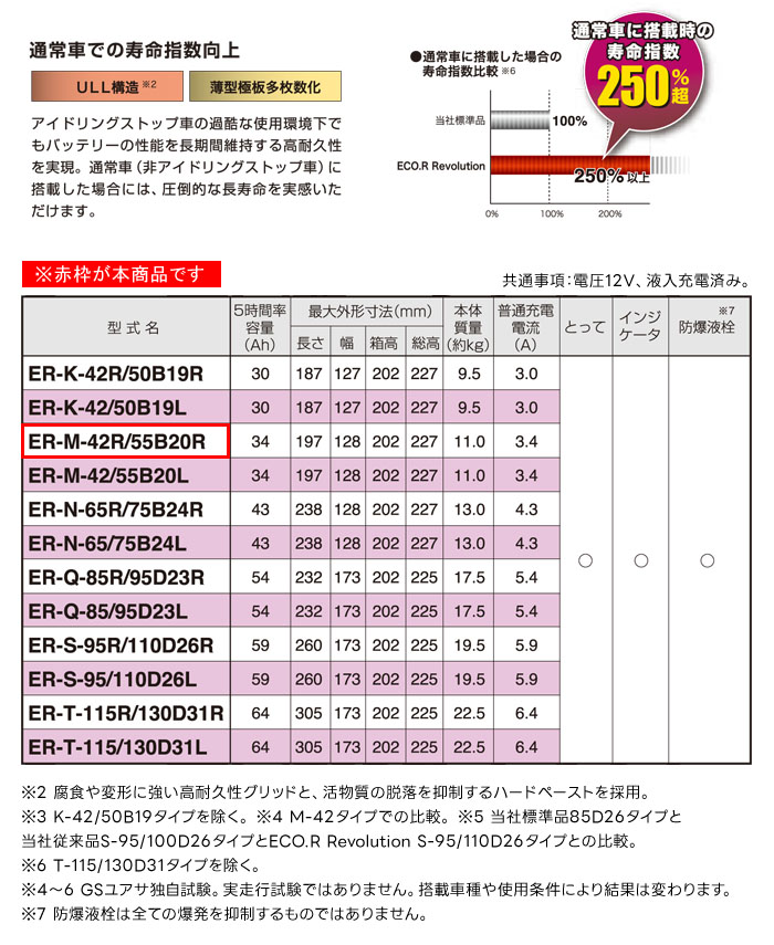 GS楢 ɥ󥰥ȥå׼ Хåƥ꡼ ECO.R Revolution ER-M-42R/55B20R ַ̾