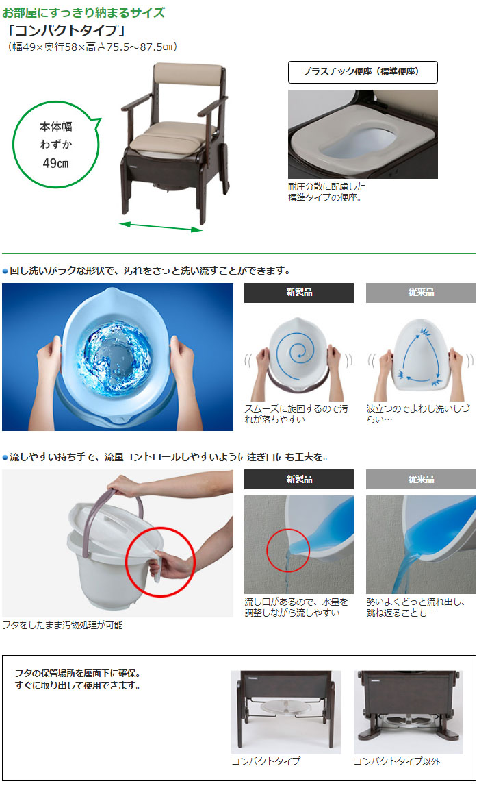 パナソニックエイジフリー 家具調トイレ 座楽 コンパクト 脱臭