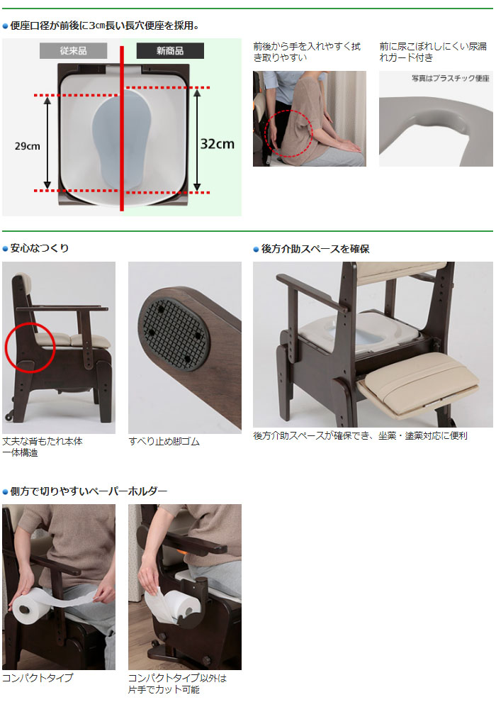 未使用品 家具調トイレ〈座楽〉 福祉 はねあげ 脱臭 排泄 プラスチック 