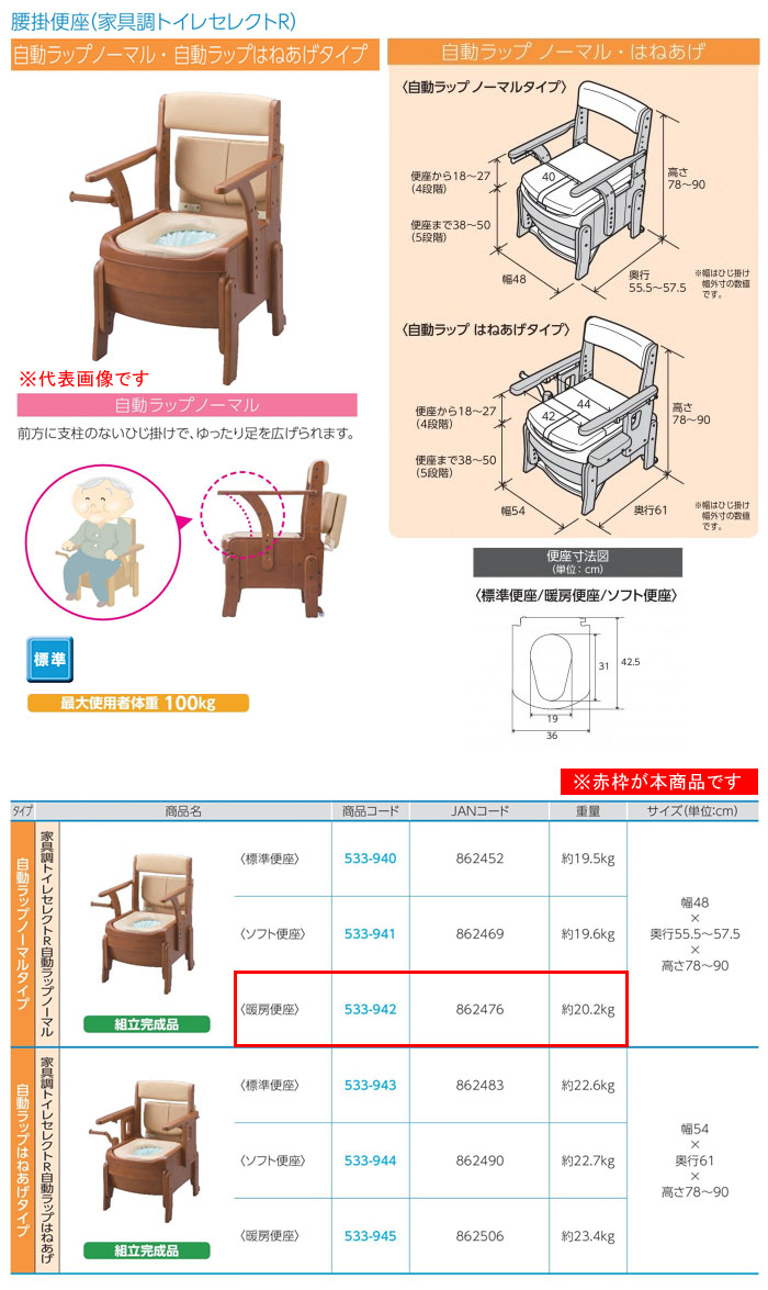 ラップポン 安寿家具調セレクトR自動ラップタイプ - その他