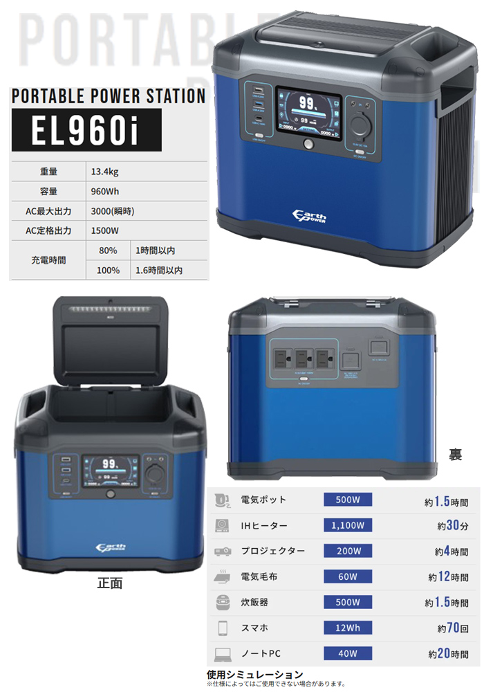 Willbe(컰ɩŹᥤ󥸥/MITSUBISHI/ߥĥӥᥤ) ݡ֥Ÿ EL꡼ EL960i-A01 960Whʽ1500W