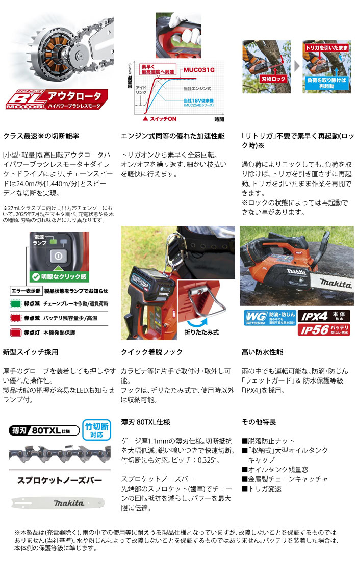 ޥ(makita) 40Vż 󥽡 250mmС 80TXL MUC031GRD ץåȥΡС Хåƥ꡼Ŵդ