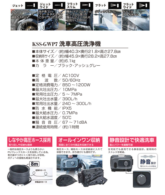 ���꡼��饤�� �ⰵ������ G-WASH Plus �ǹ�10Mpa KSS-GWP7 �Ų��߷� �ⰵ�ۡ���8m �����륤�����Ǽ