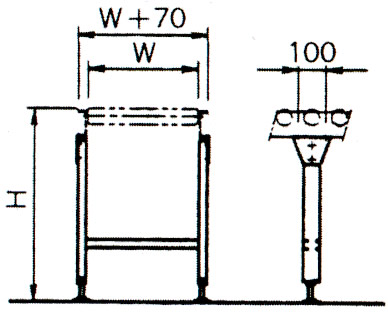 MISUZU(三鈴工機) コンベヤ支持脚 KGS-65【個人宅配送不可】