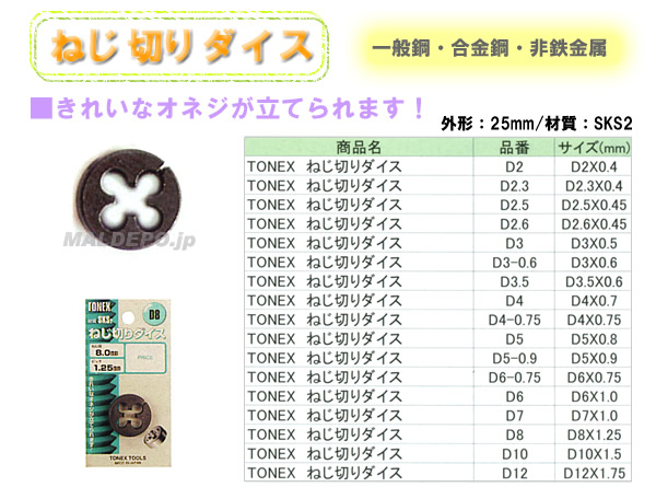 ݥ졼 TONEX  (25MM) D2X0.4MM