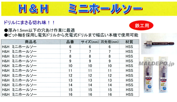 最大63%OFFクーポン H ミニホルソー パック 12MM 三共コーポレーション www.feteduharicot.fr