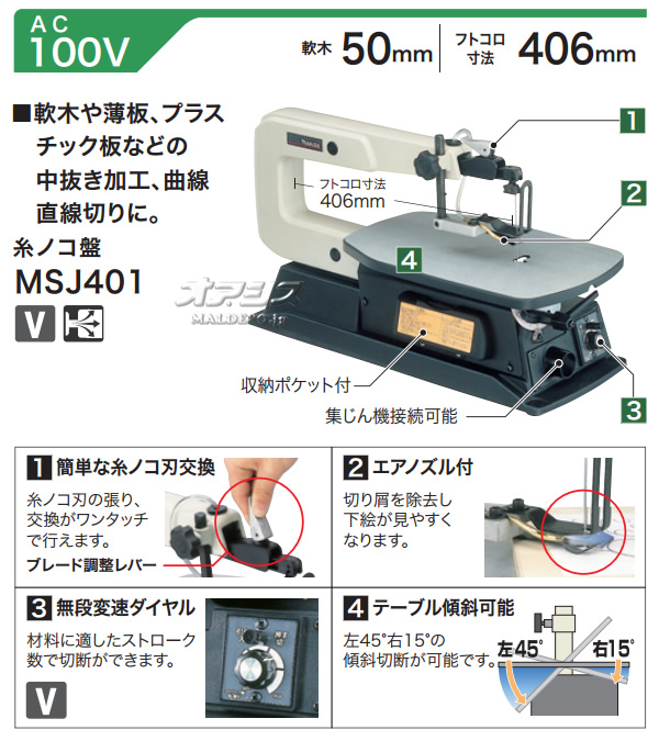 ޥ(makita) Υ MSJ401 եȥˡ406mm