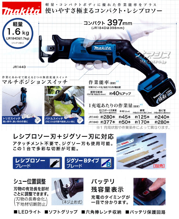 ޥ(makita) 14.4Vż쥷ץ JR144DRF ŴХåƥꡦ