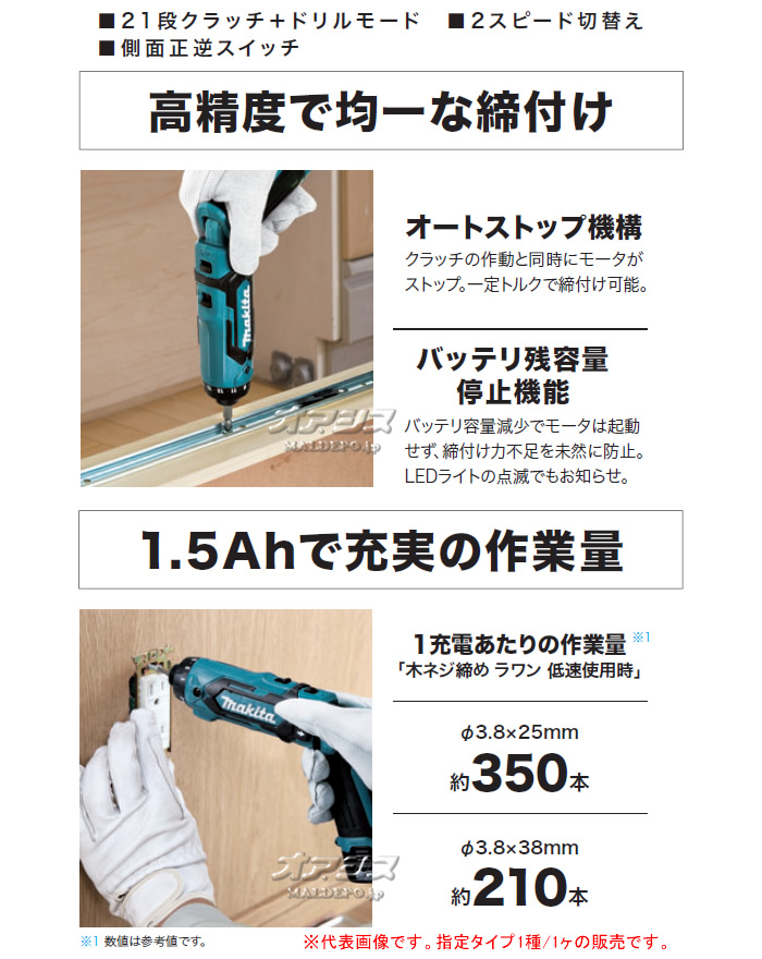 ޥ(makita) 7.2Vż ڥɥ饤Хɥ DF012DSHX  ŴХåƥ2ܡߥ