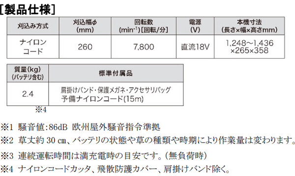 マキタ(makita) 18V充電式草刈機 MUR193DZ ナイロンコード式 本体のみ