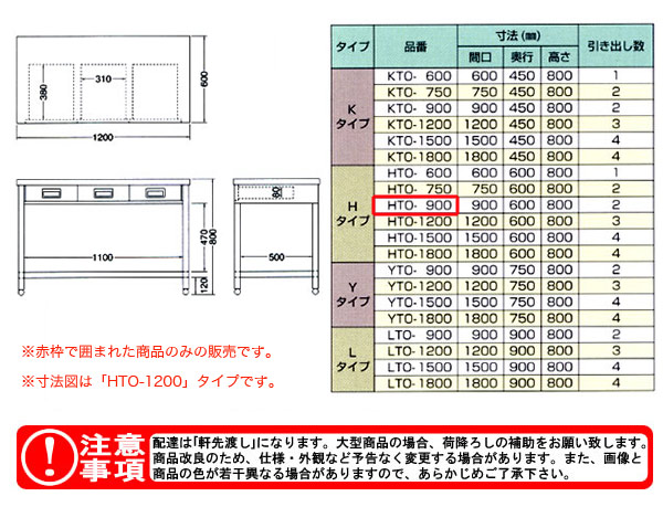 片面引出し付き作業台 HTO-900 東製作所（azuma） - 1