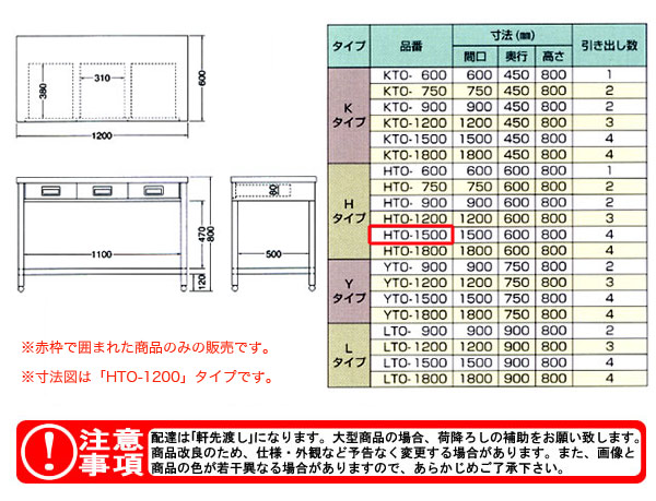 東製作所（azuma） 片面引出し付き作業台 HTO-1500【法人様向け】