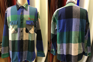 SC28751 8.5oz. COLORFUL CHECK with MARBLE BUTTON WORK SHIRTS （ブルー）