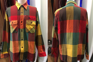 SC28751 8.5oz. COLORFUL CHECK with MARBLE BUTTON WORK SHIRTS （レッド）