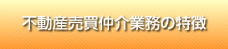 不動産売買仲介業務の特徴